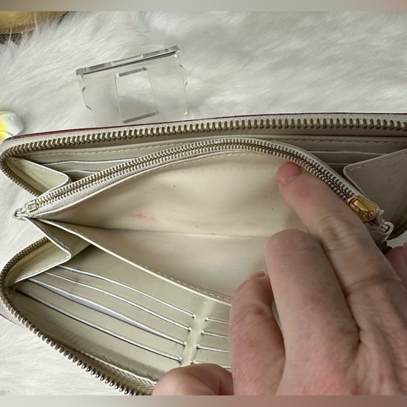 AUTHENTIC LOUIS VUITTON CREAM SUHALI LEATHER ZIPPY ZIP AROUND LONG WALLET - Picture 12 of 15